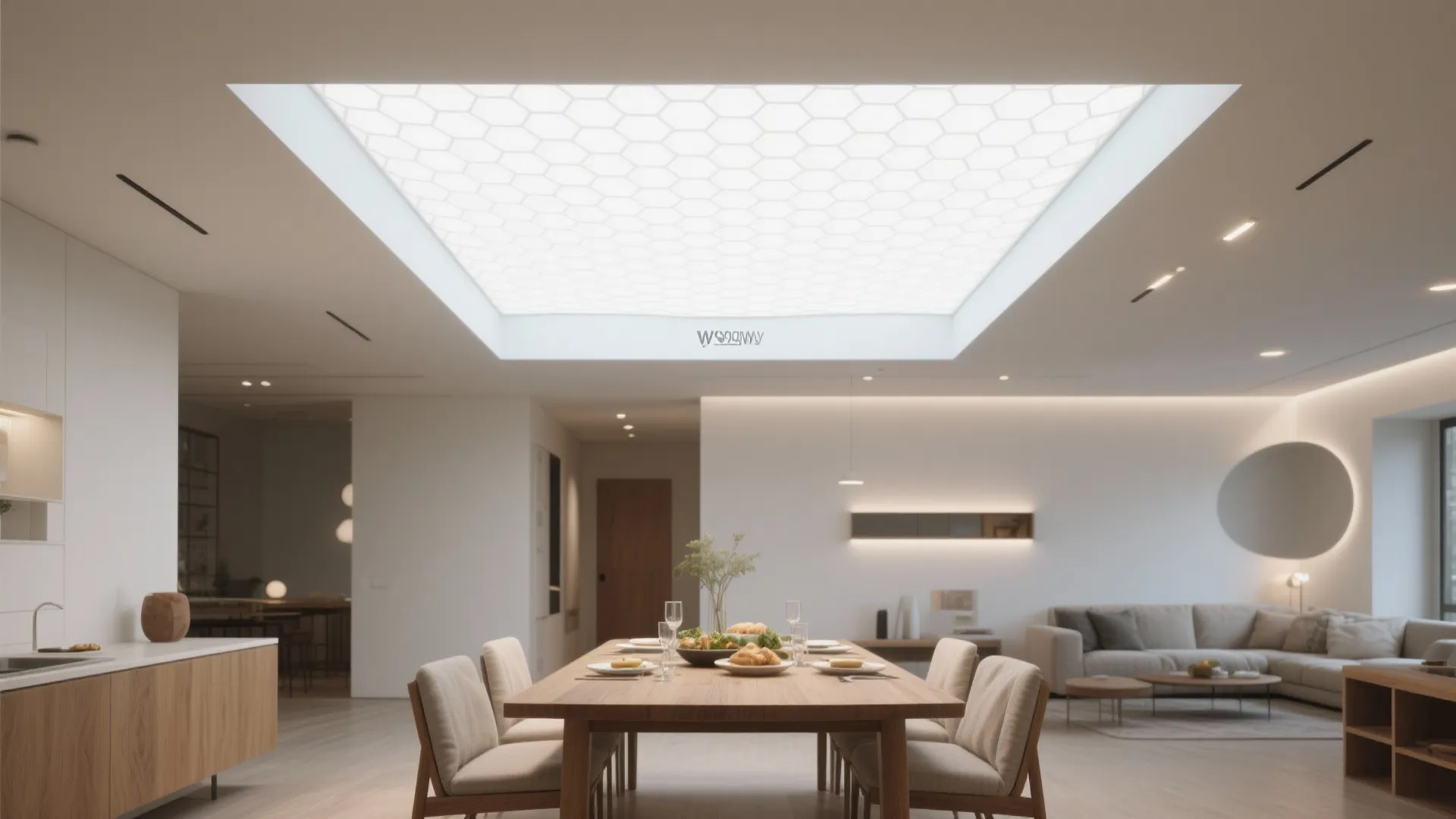 Backlit panels or stretch membrane for a faux skylight