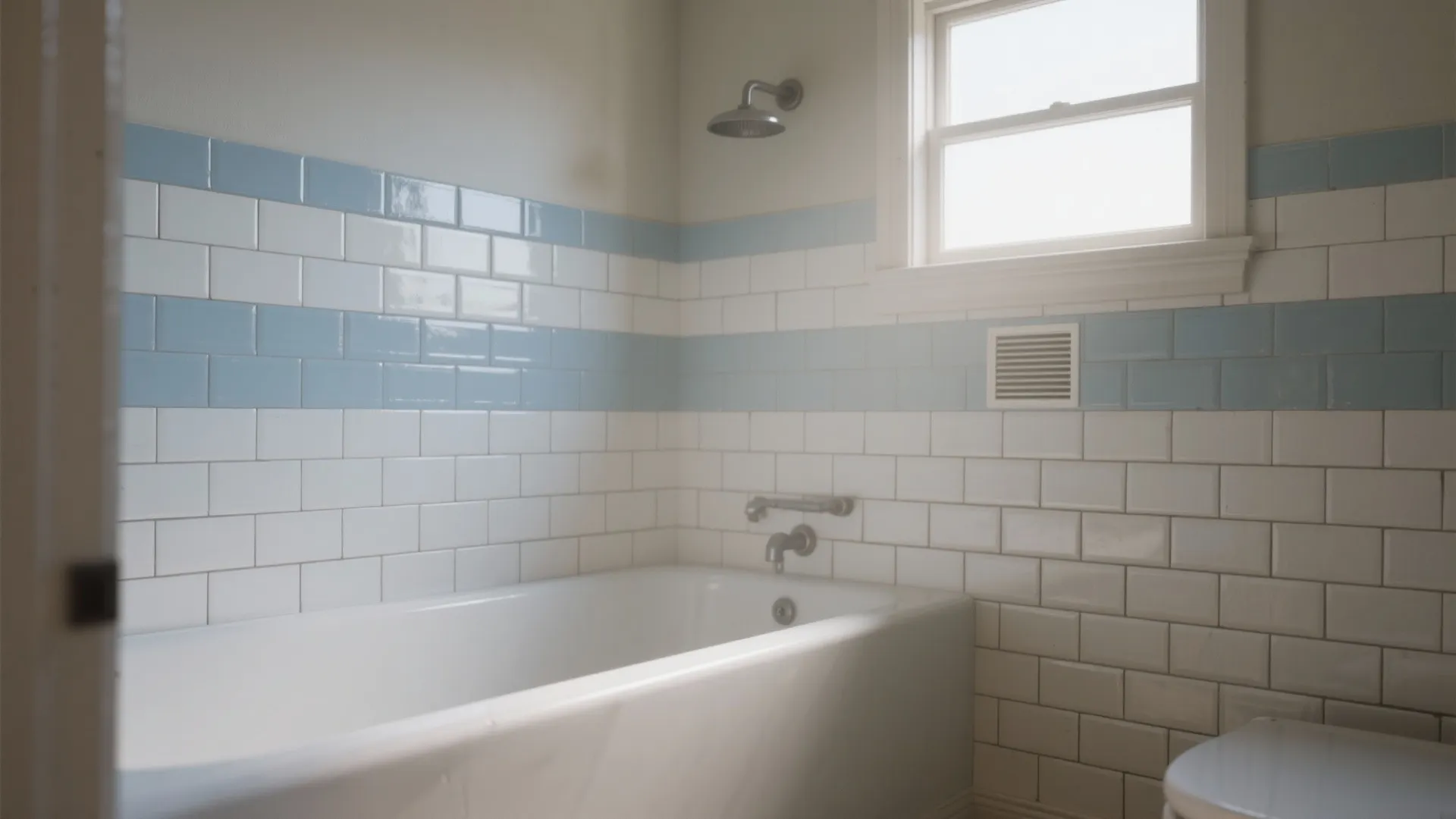 3. Faux tile with stencils — lightweight and water-friendly
