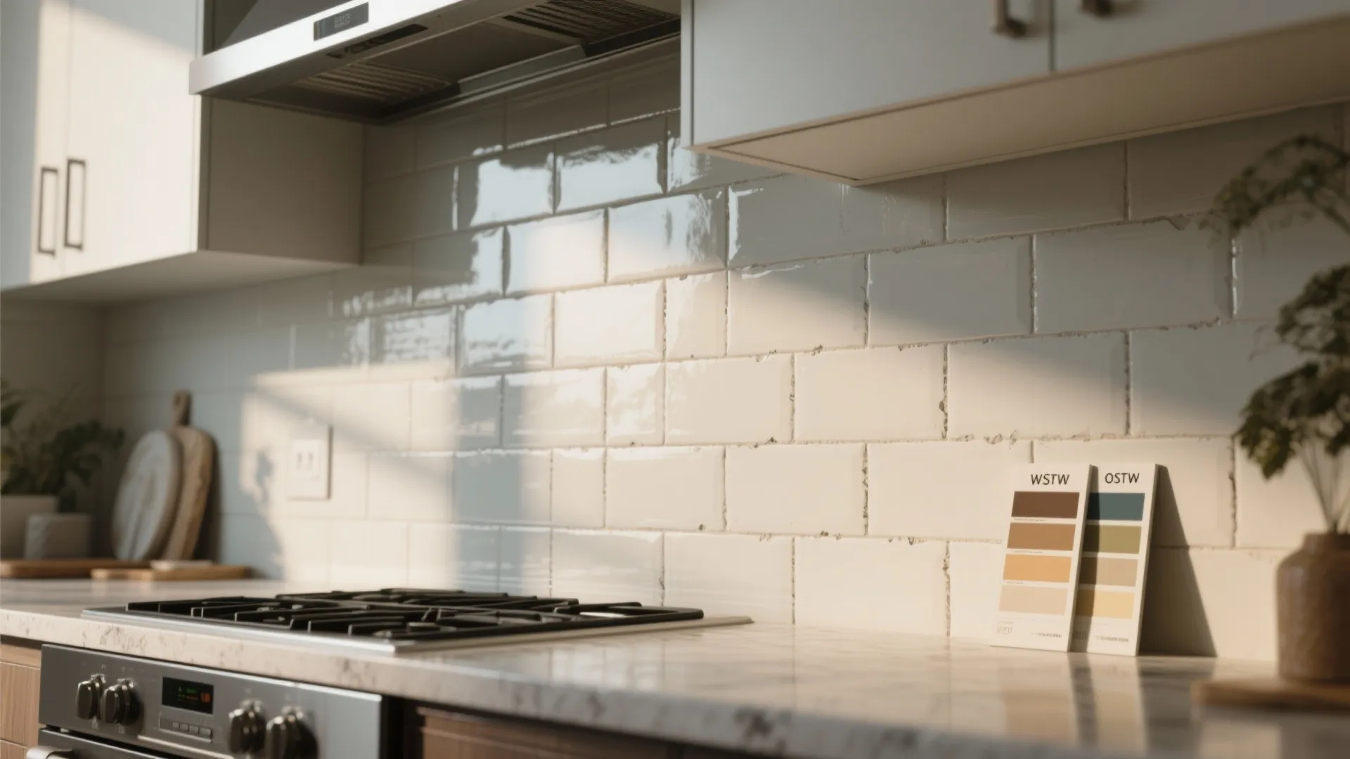 4. Faux Tile Stencil for a Cheap Backsplash