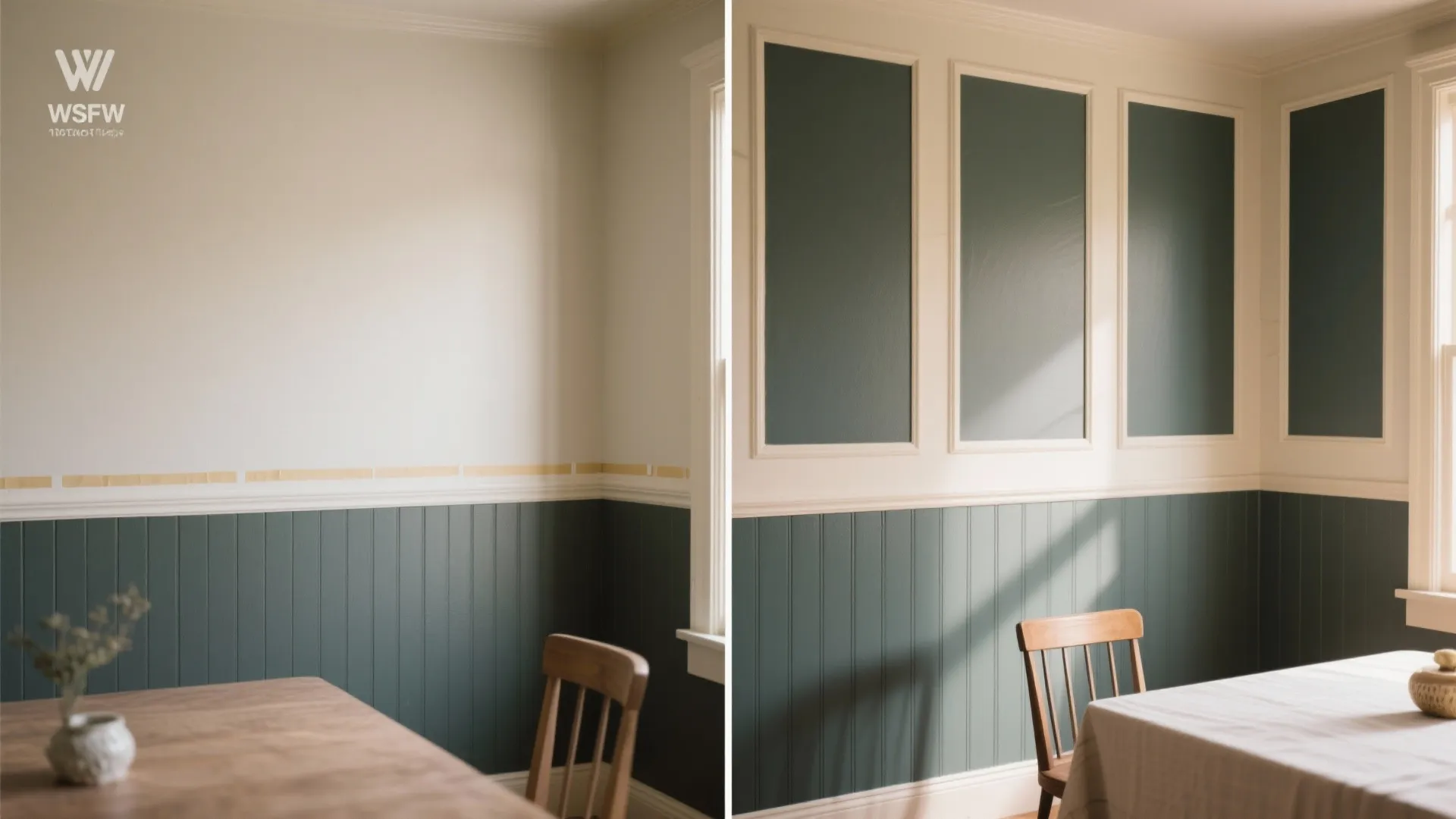 5. Faux Wainscoting with Tape