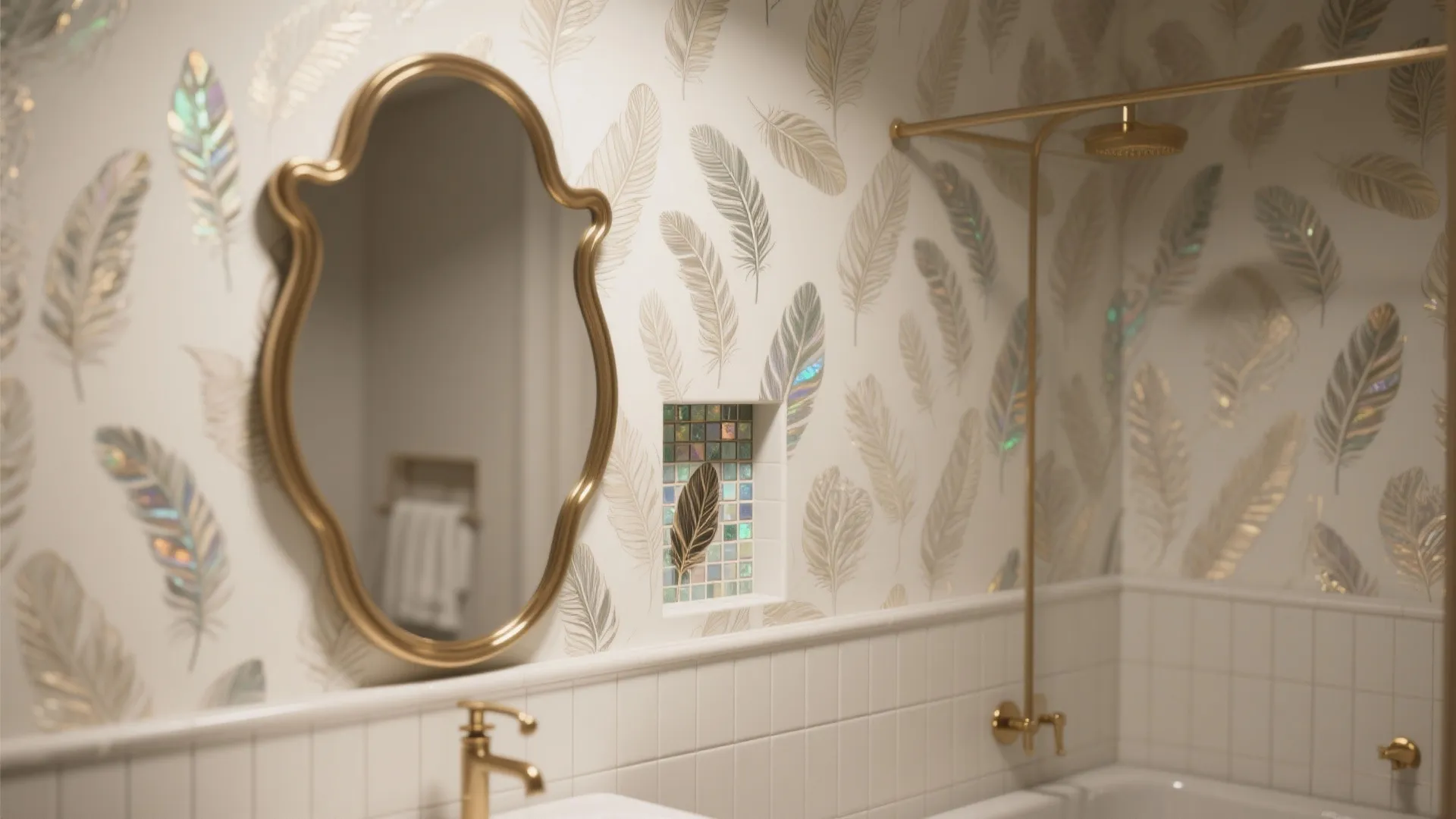 2. Feather Motifs as Art and Accent Tiles