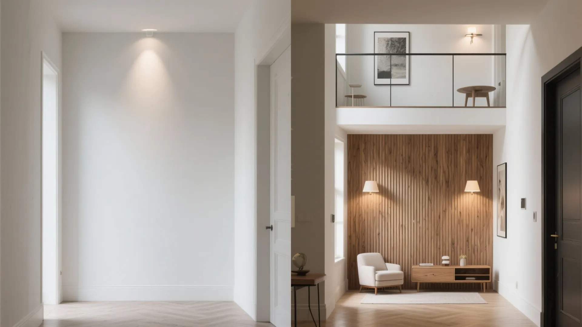 Feature Wall that Climbs the Double Height