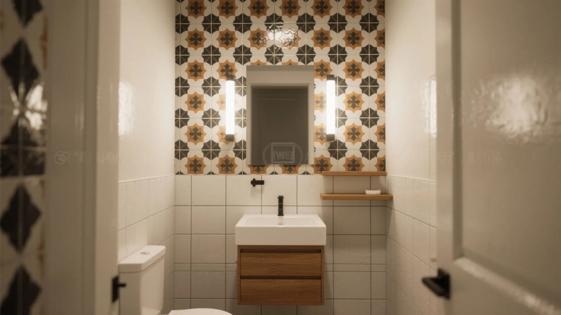 2. Bold Tile on a Single Wall