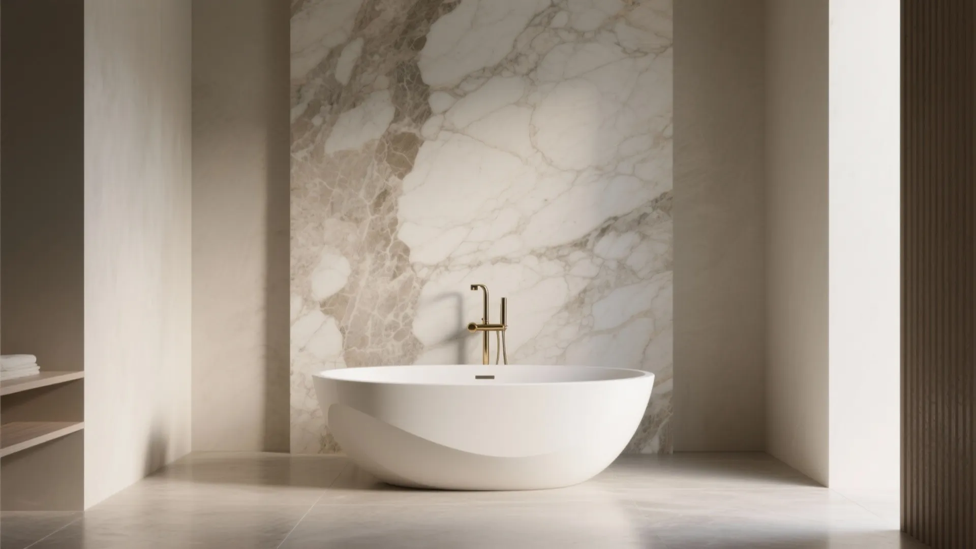 A Statement Tub with a Feature Wall