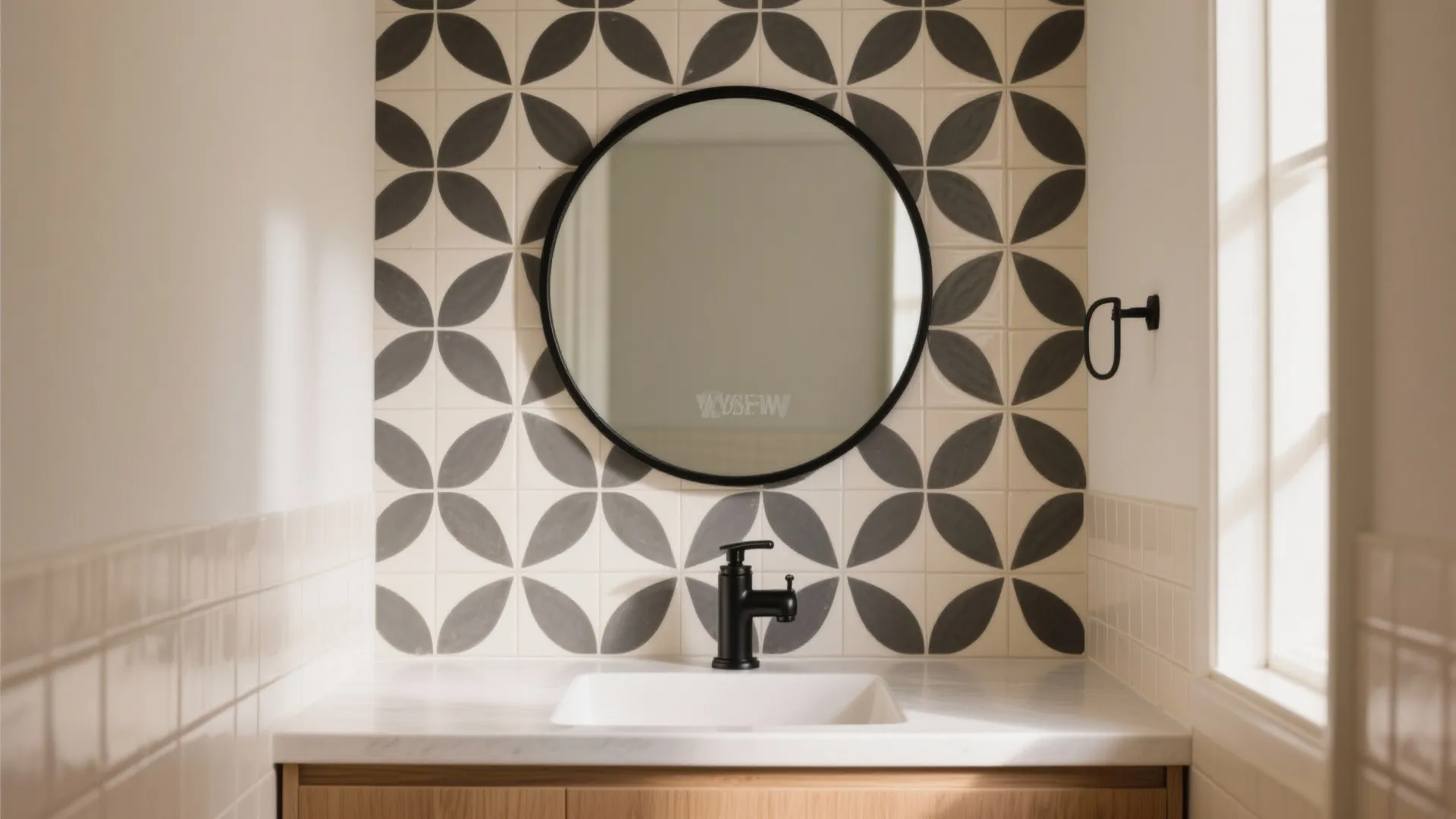 2) Porcelain Encaustic-Look Feature Wall