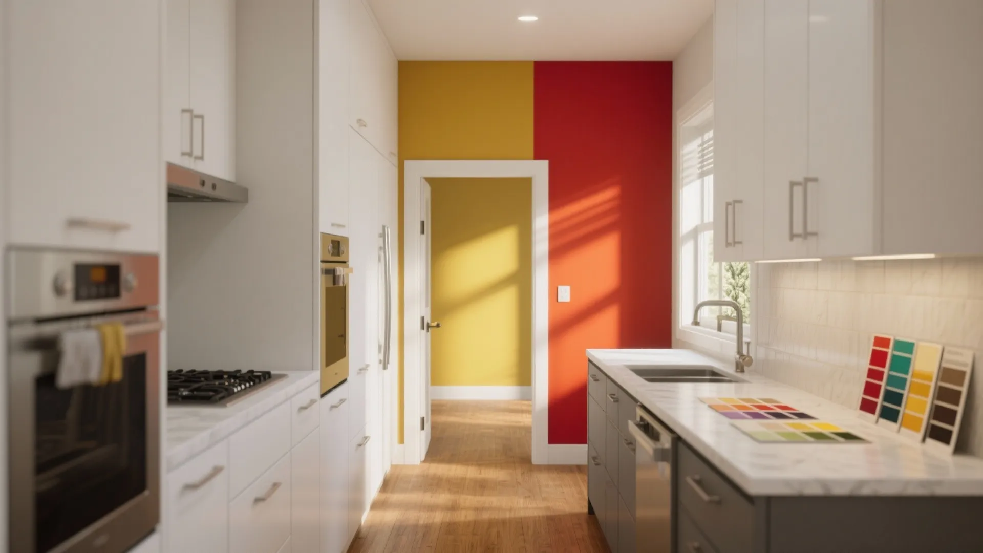 1. Bold Feature Wall with Color Blocking