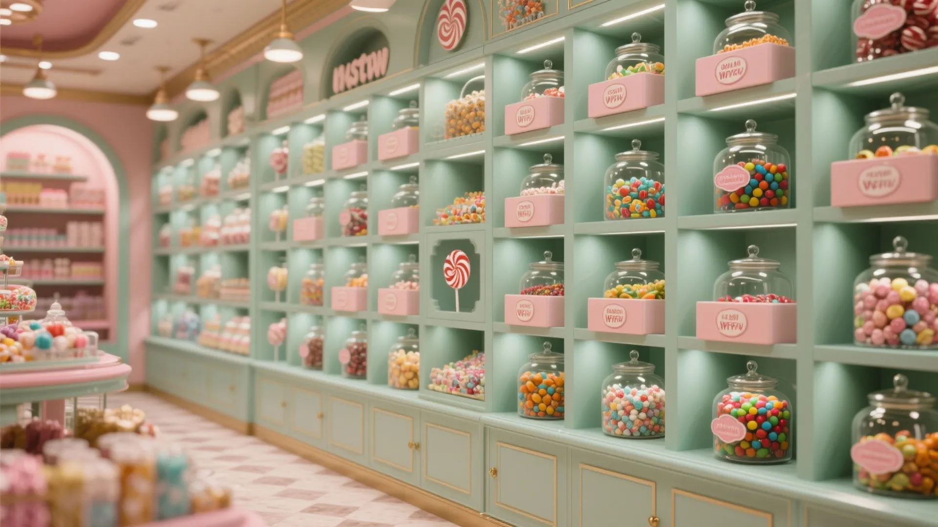 2. Feature Wall with Candy Display