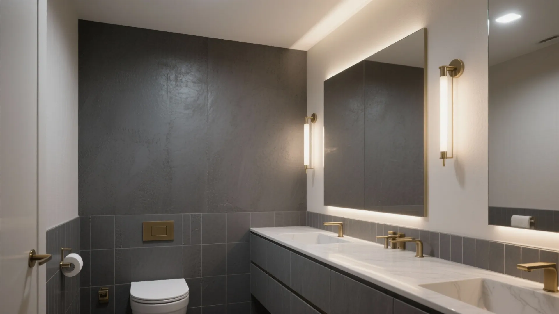 One Dark Feature Wall + Layered Lighting