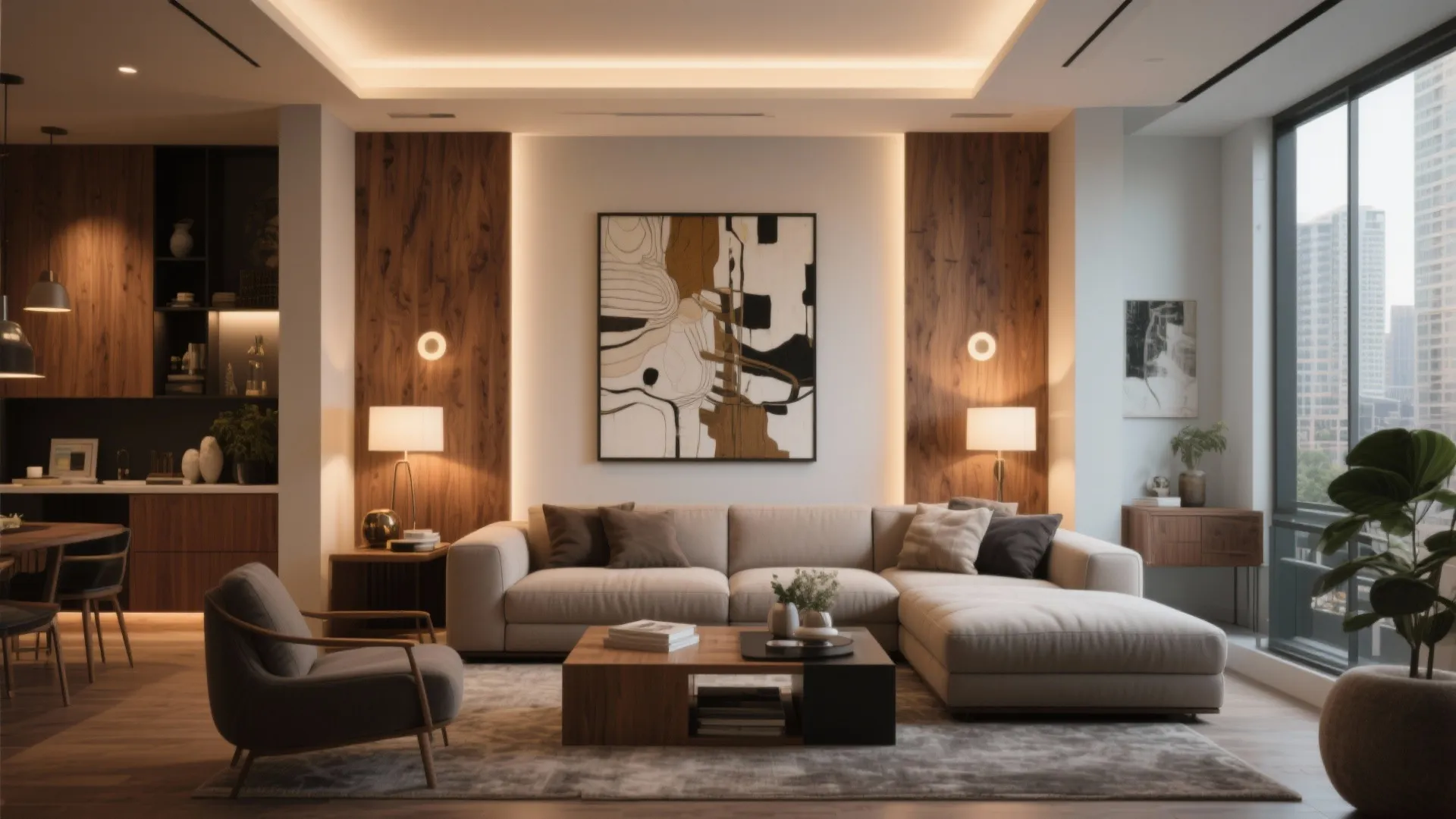 8. Sectionals Framing a Feature Wall