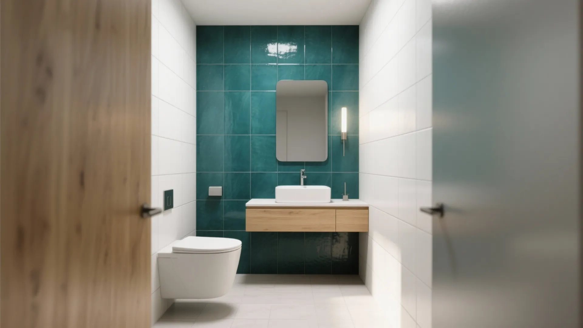 Color-Blocked Feature Wall with Highlighter Tiles