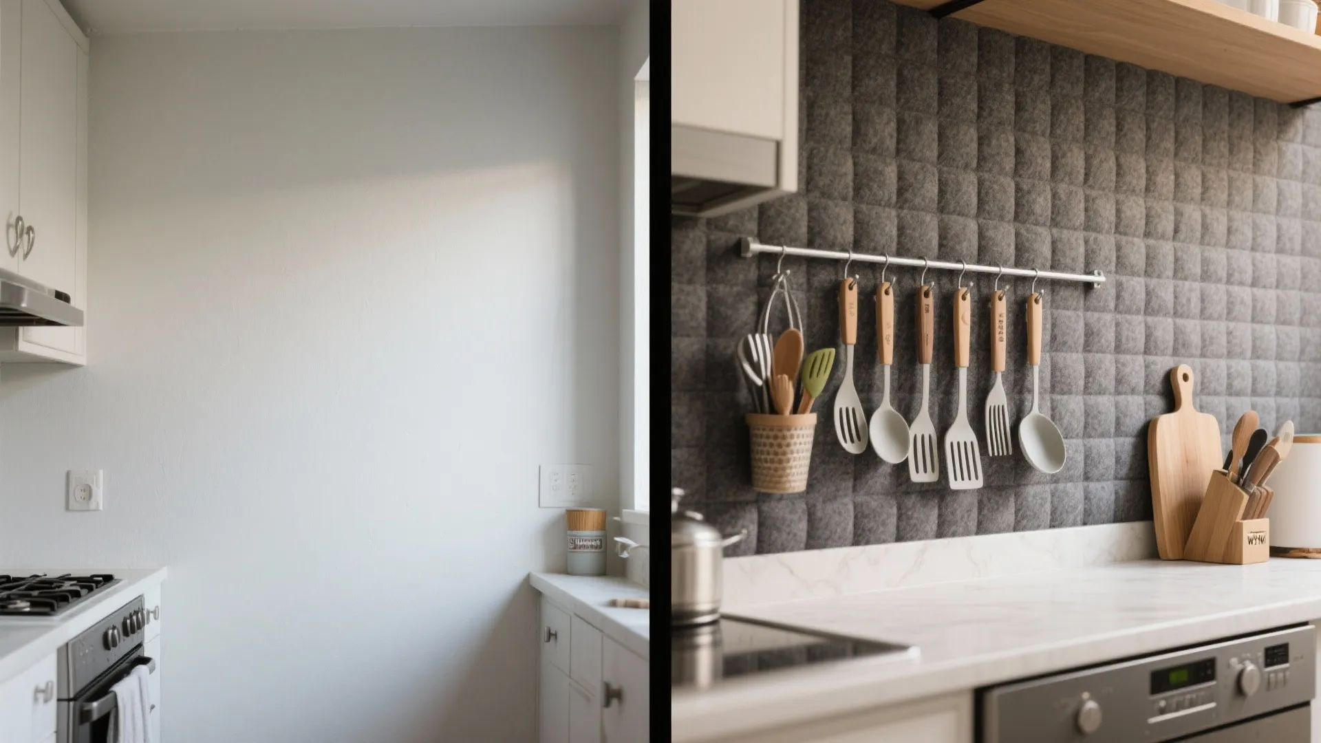 Felt Backsplash with Magnetic Rail