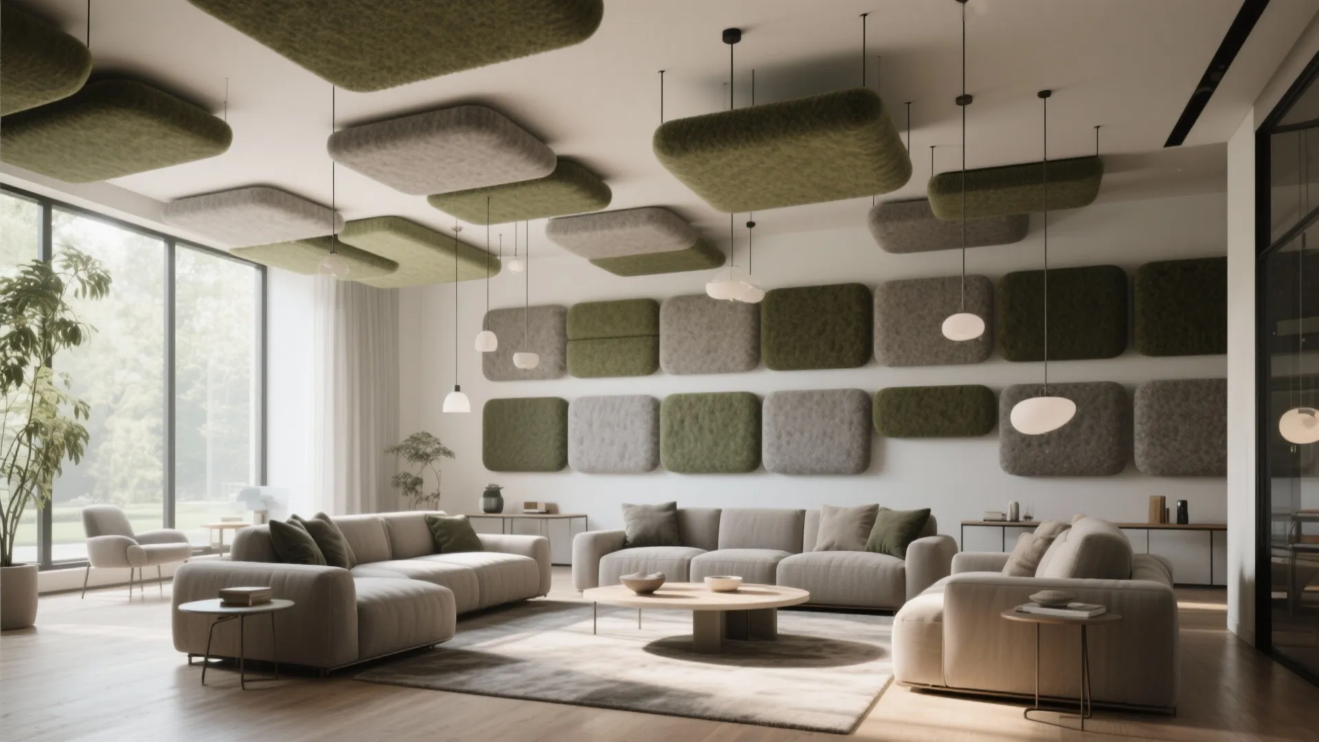 Suspended Acoustic Baffles (Style + Sound Control)