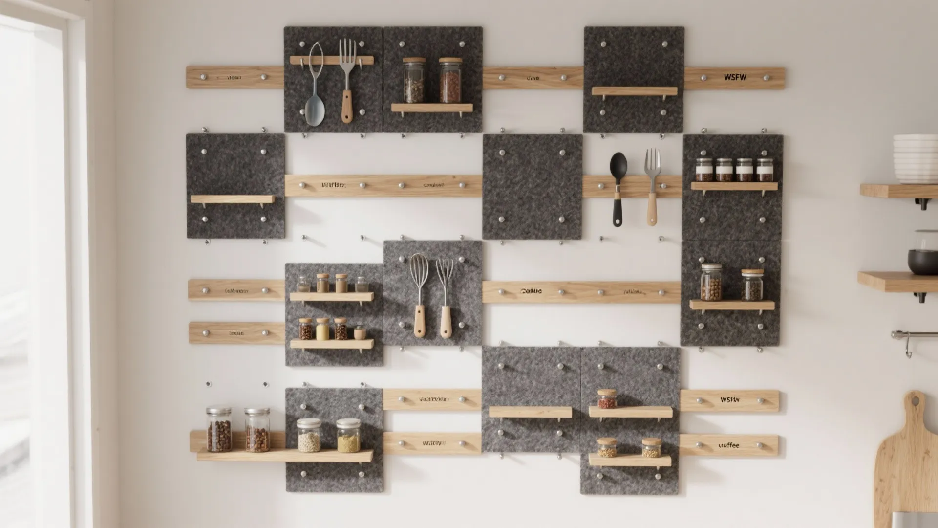 Modular Peg-and-Felt Storage Grid