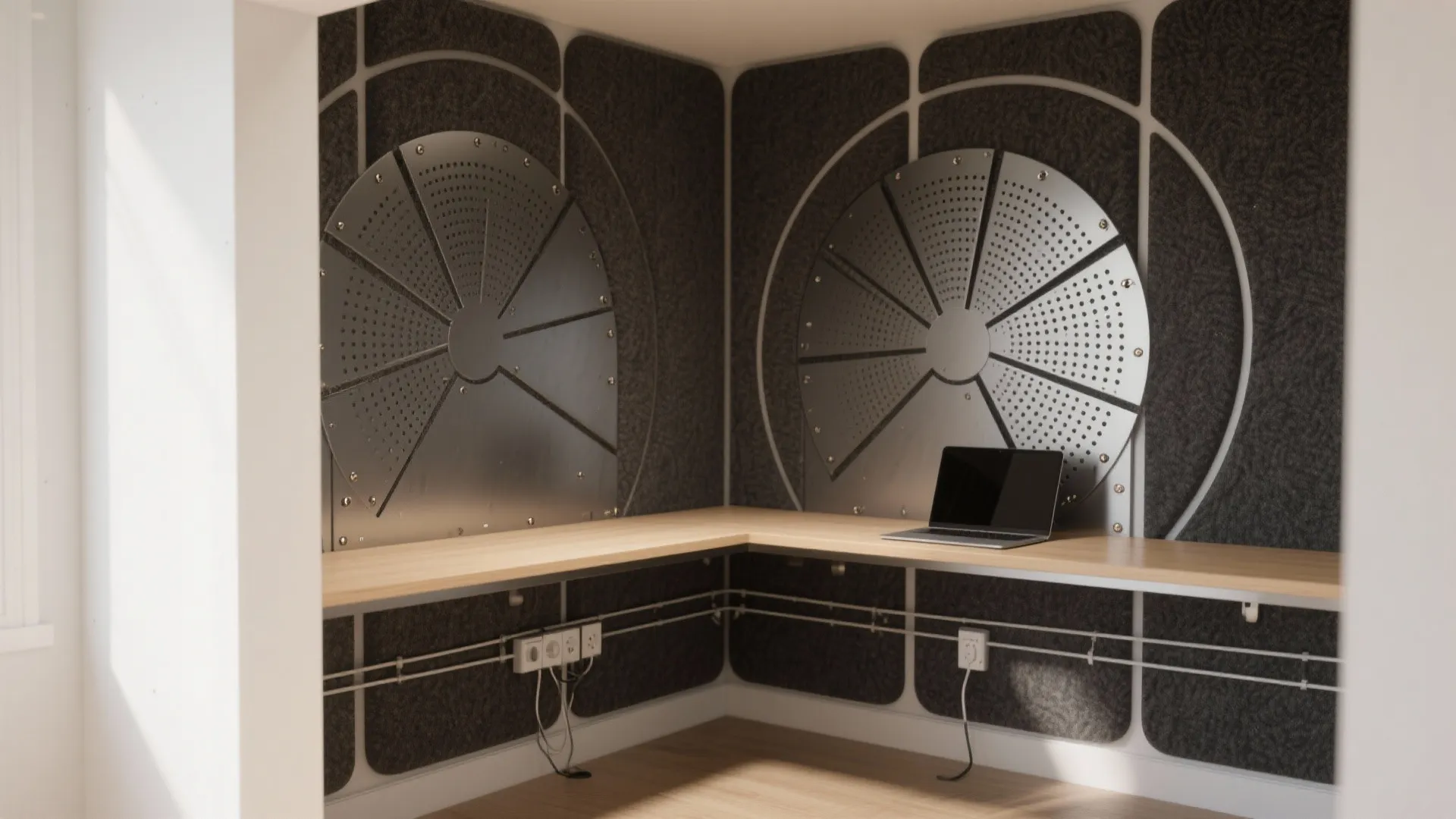 Metal-and-Felt Fan Wall for Work-From-Home Focus