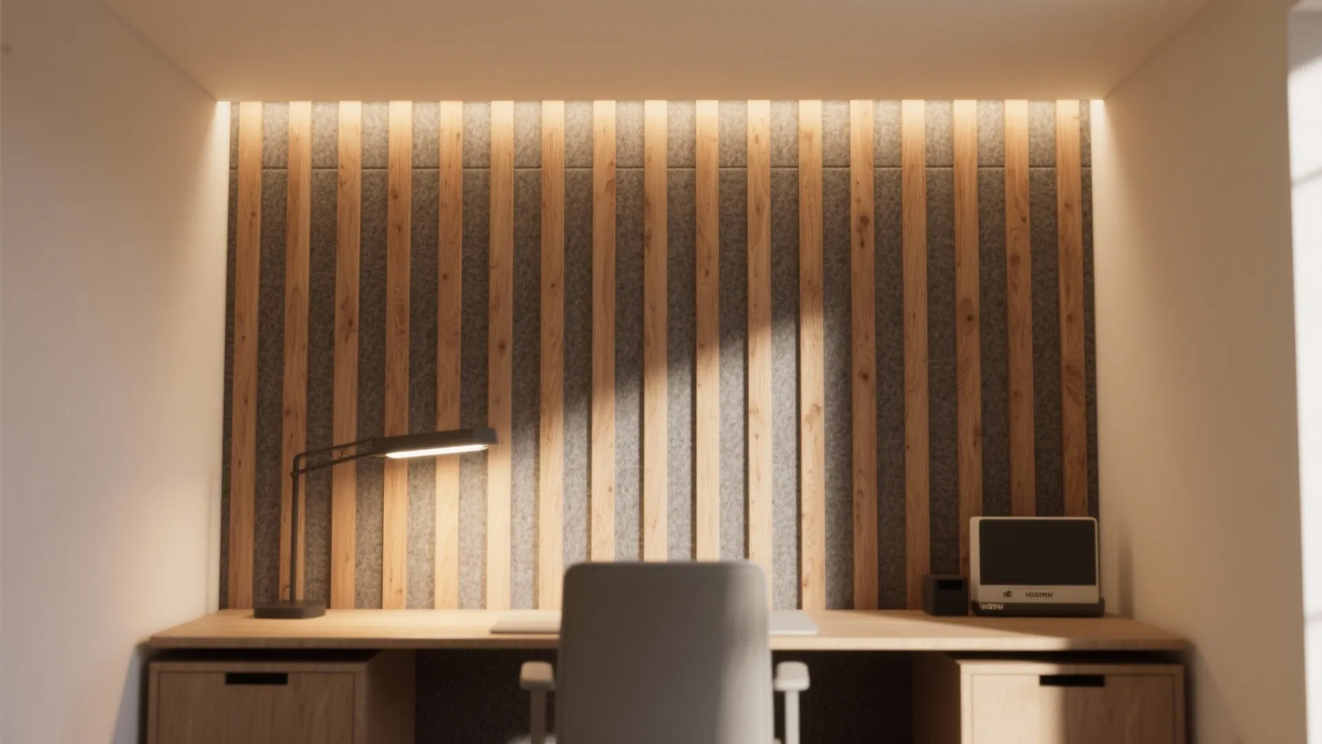 Acoustic Felt + Slatted Timber Combo