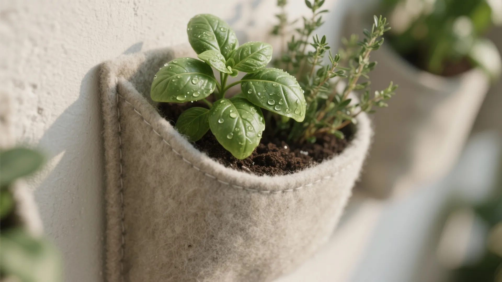 Vertical Wall Planters for an Ultra-Compact Herb Grid
