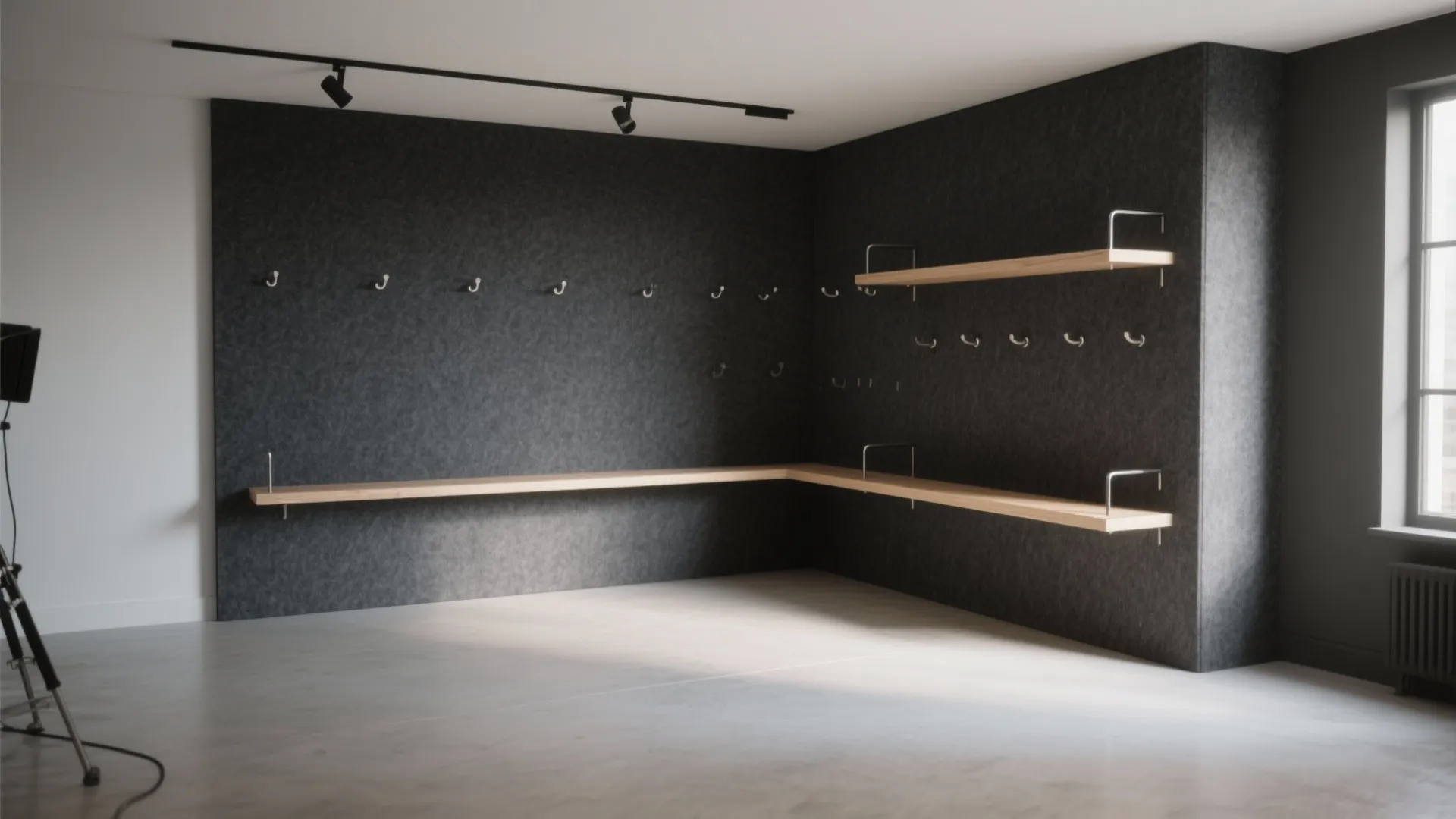 Minimalist felt wall storage
