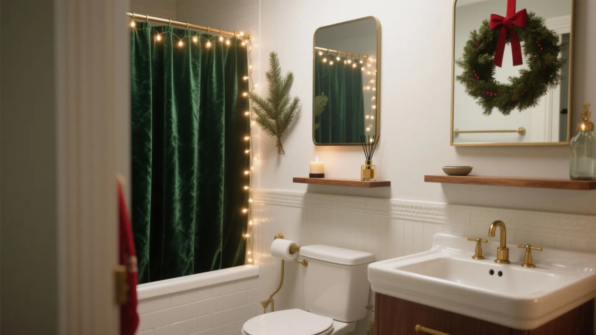 5 Christmas Bathroom Decoration Set Ideas: Small bath? I’ll show 5 festive, practical ways to deck it out without feeling kitschy.