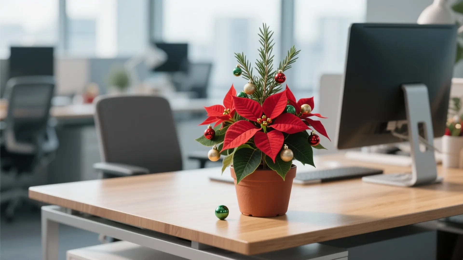 2. Festive Desk Plants