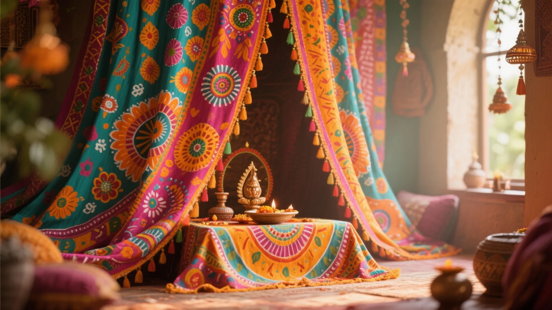 Hand-painted Festive Drapes