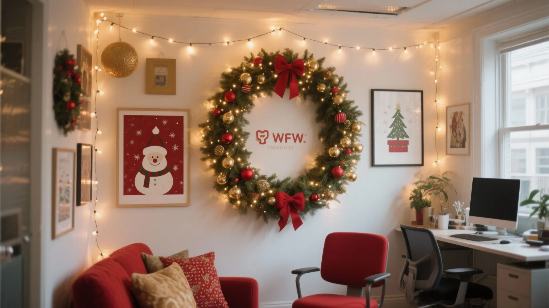 2. Statement Wall with Festive Art