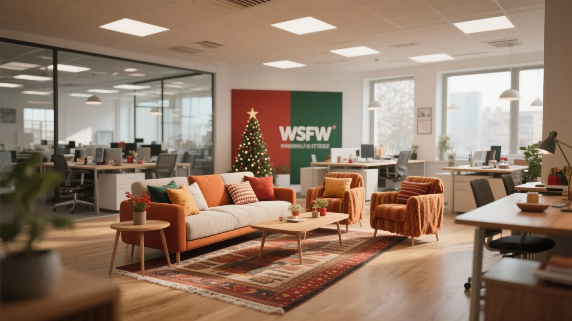 3. Festive Color Zones with Textile Swaps