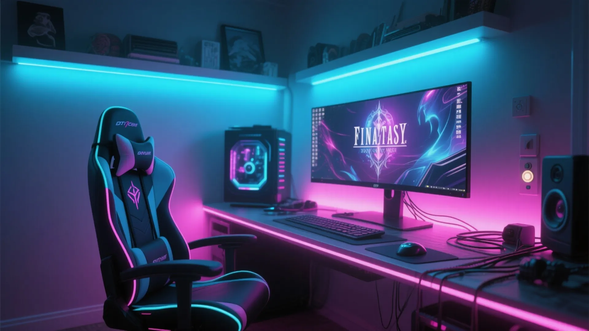 2. Accent a gaming corner with FFXIV-inspired hues