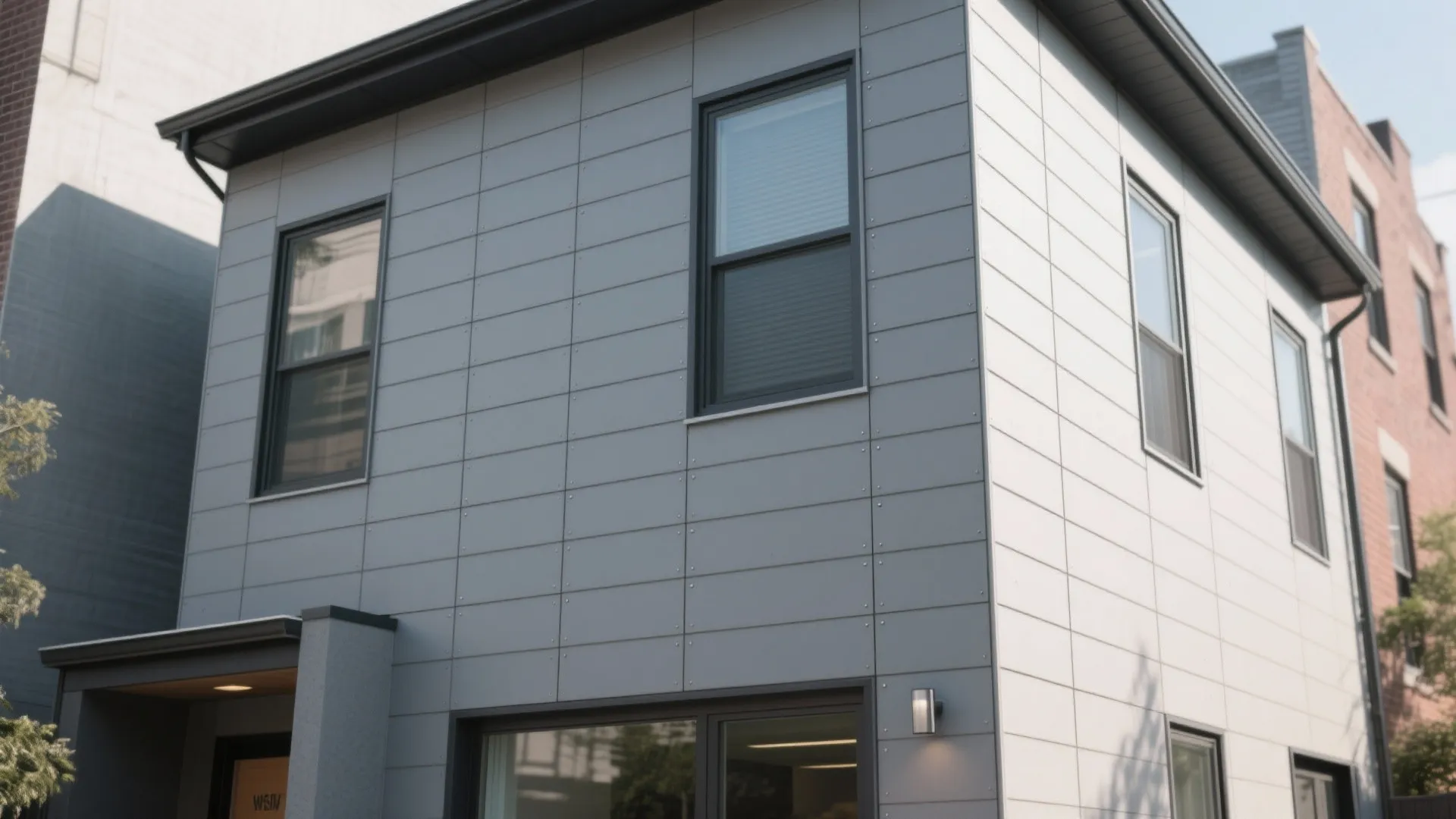 Minimalist Rainscreen with Fiber Cement Panels