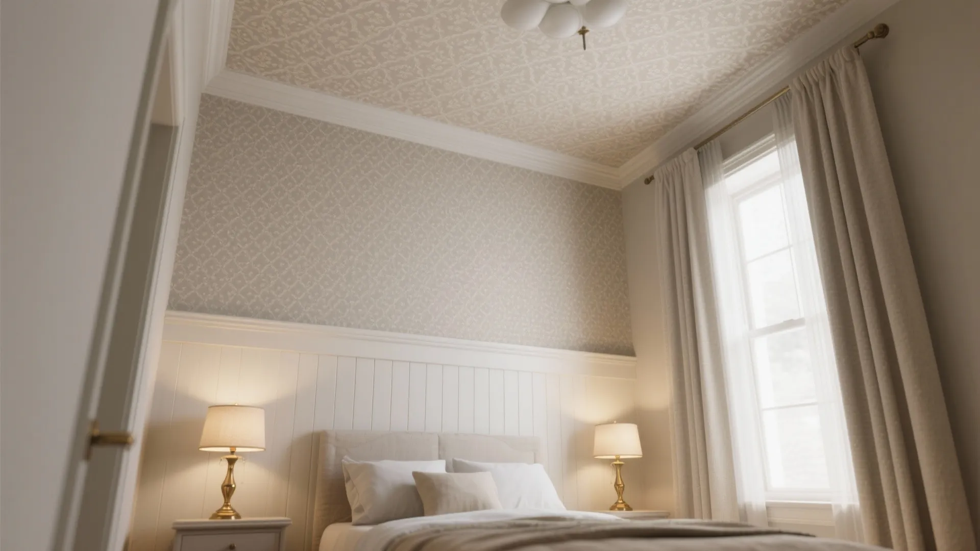 Wallpaper the Fifth Wall (Ceiling) and Layer with Wainscot