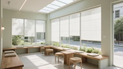 Serene Japanese-Inspired Dining Space with Natural Light