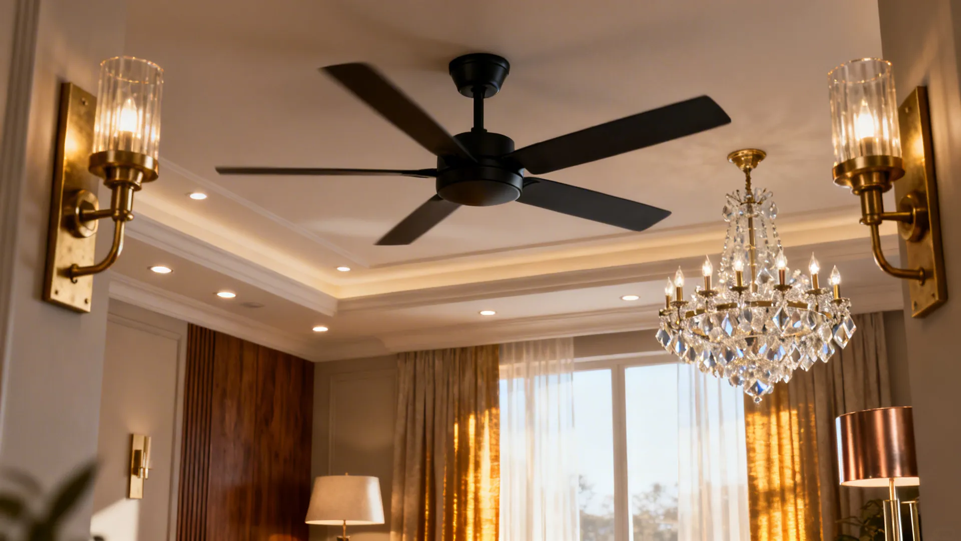 3. Use fan finish to coordinate with lighting and hardware