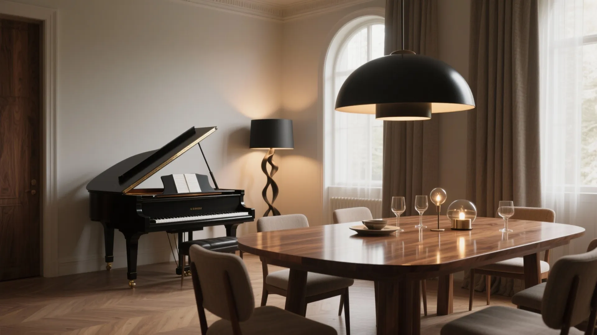 Idea 5: Coordinate finishes and lighting so it feels like one room