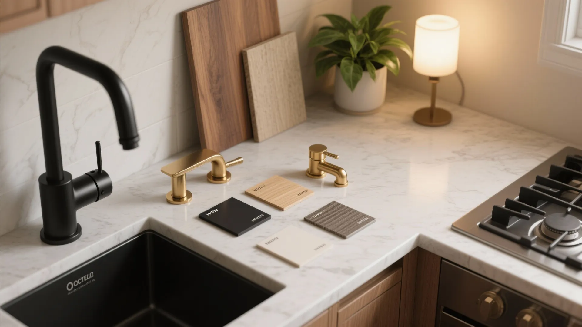 4. Match finishes for a cohesive small-kitchen look