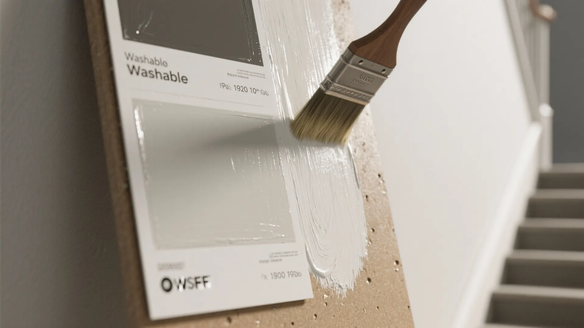 Macro close-up of paint swatches comparing washable satin and matte finishes with visible texture and sheen