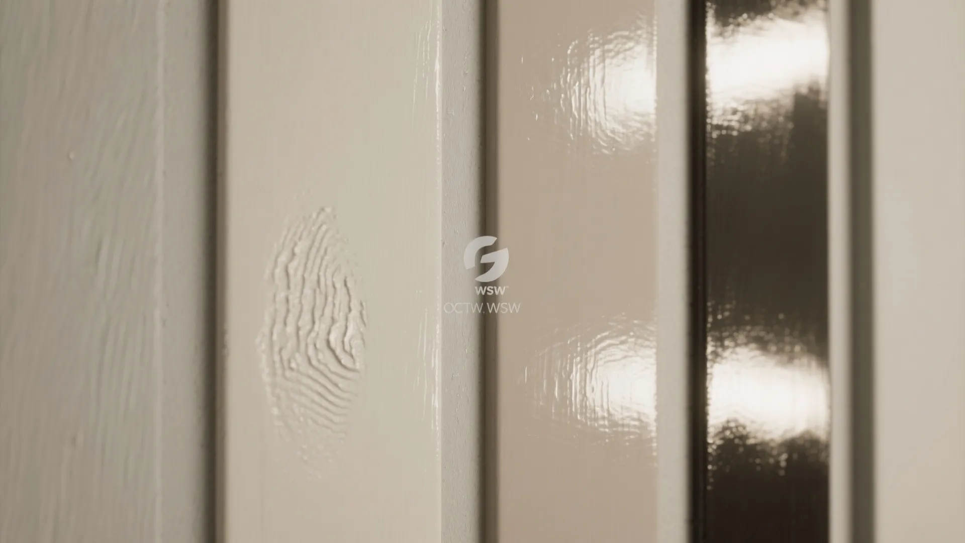 Macro view of matte, eggshell, satin and gloss paint finishes showing texture and reflectivity.