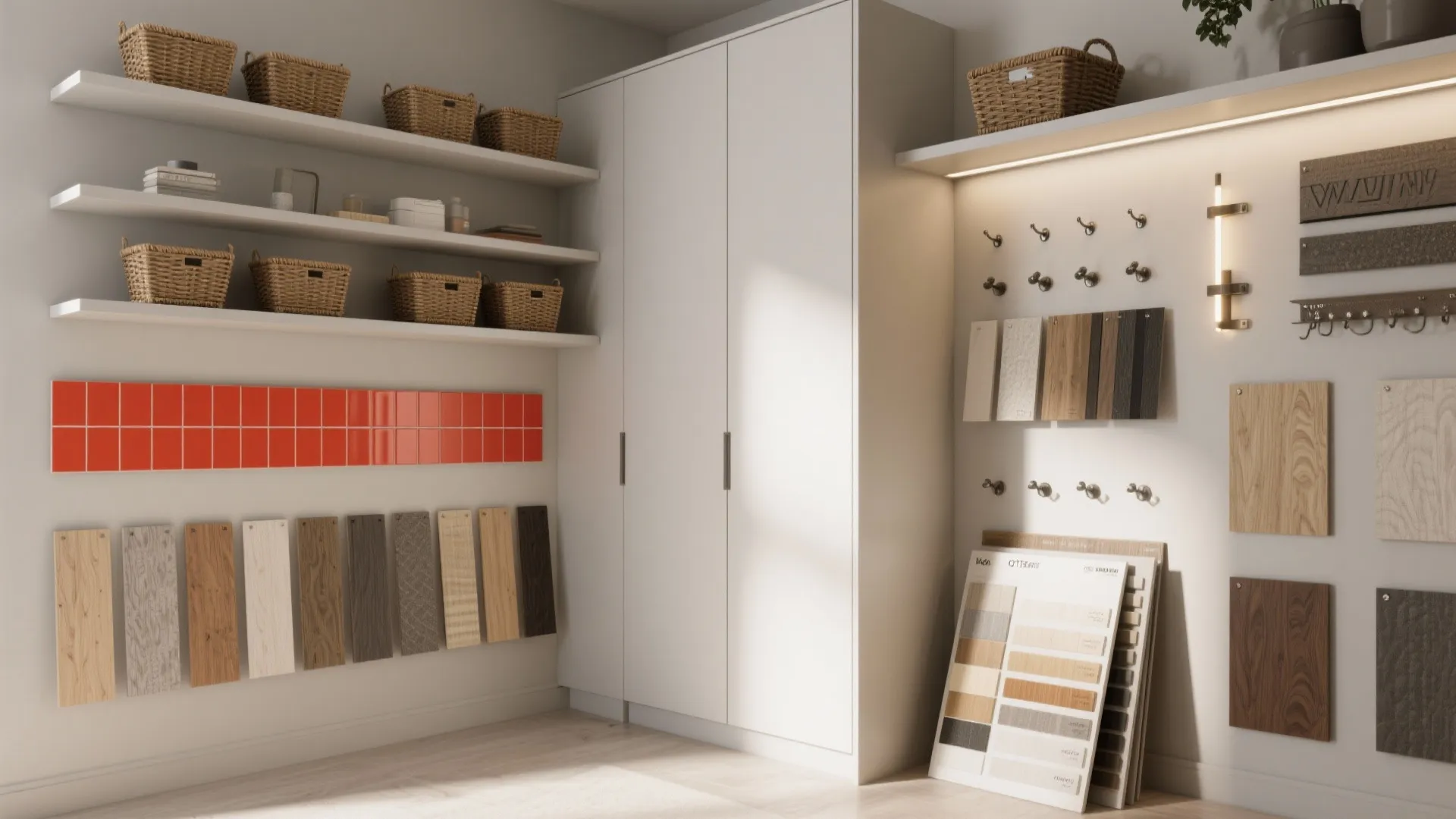 5. Vertical storage, punchy finishes, and smart lighting