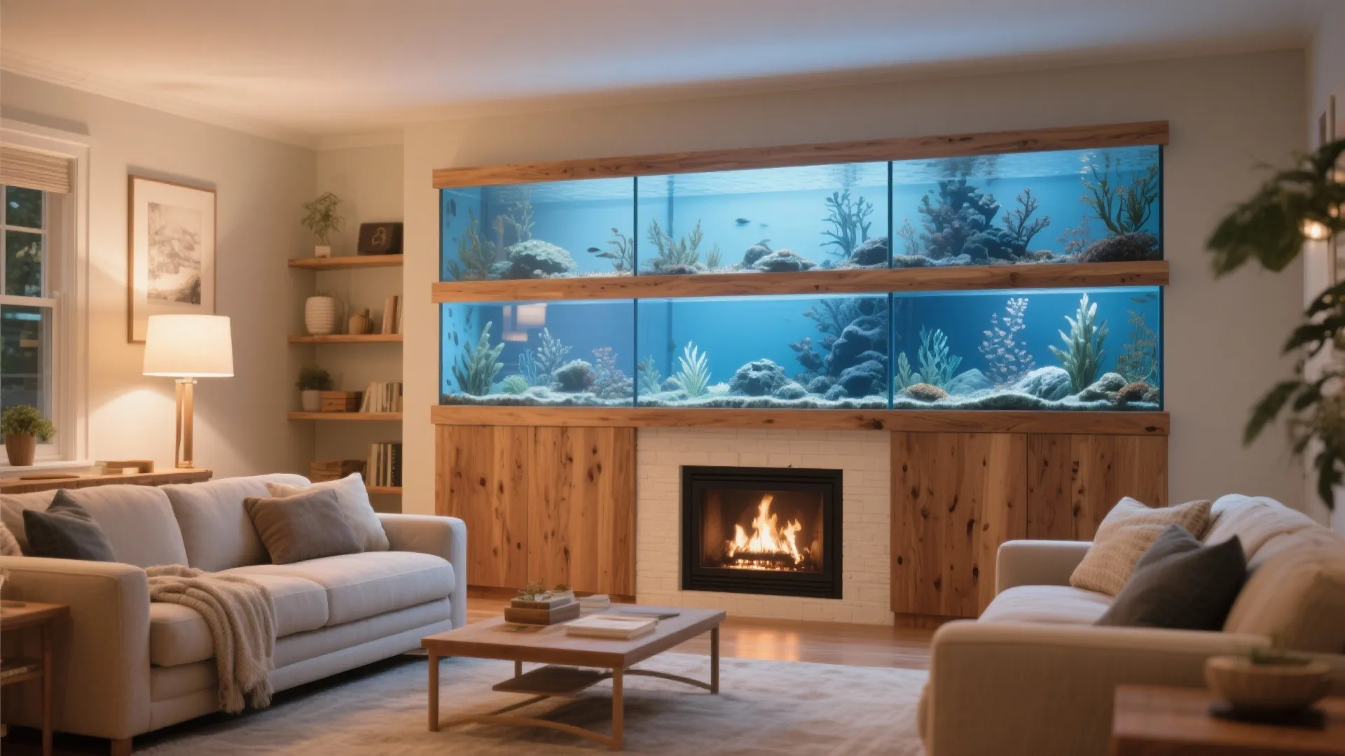 7. Fireplace Mantel Aquarium