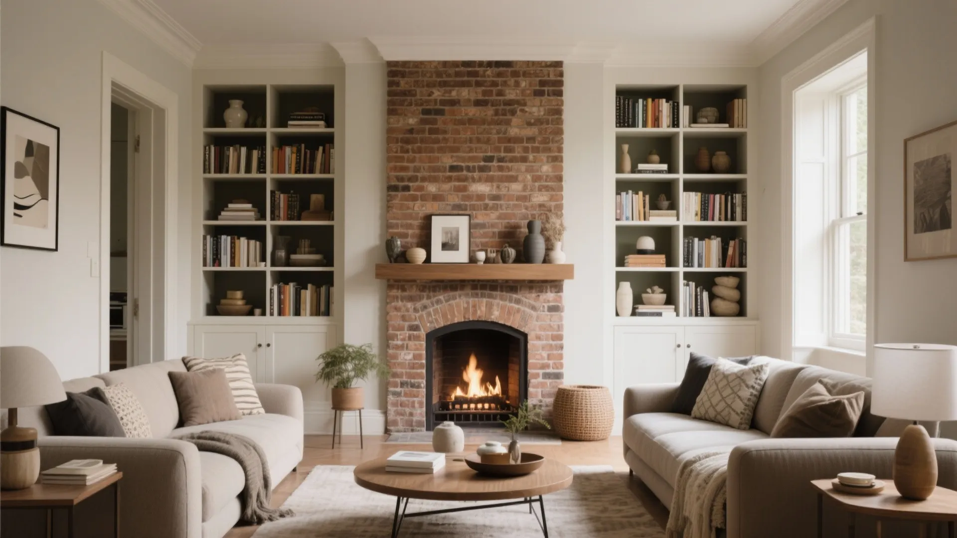 2. Built-in Bookcase Around a Fireplace