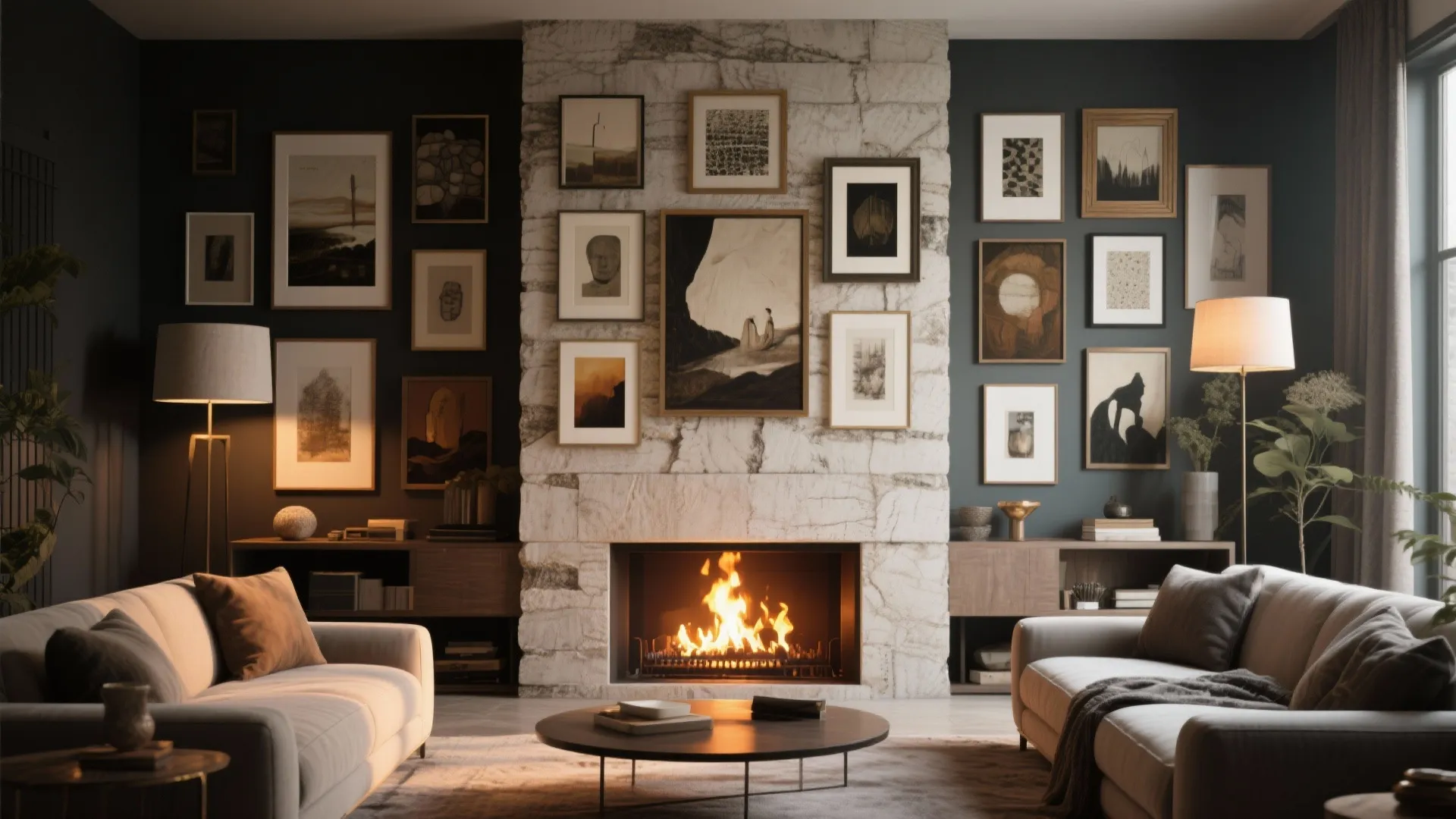 4. Fireplace with a Gallery Wall