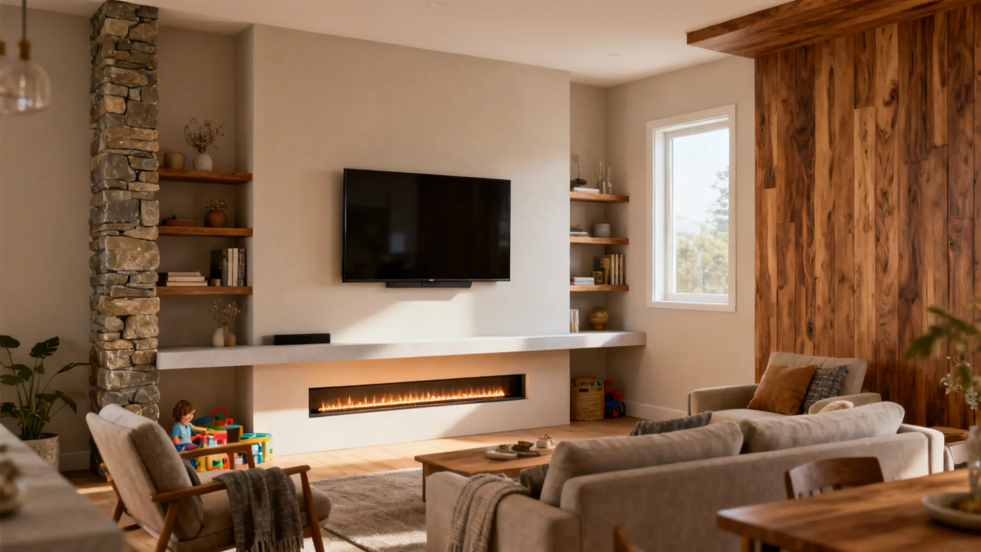 5 Family Room Ideas with Fireplace and TV