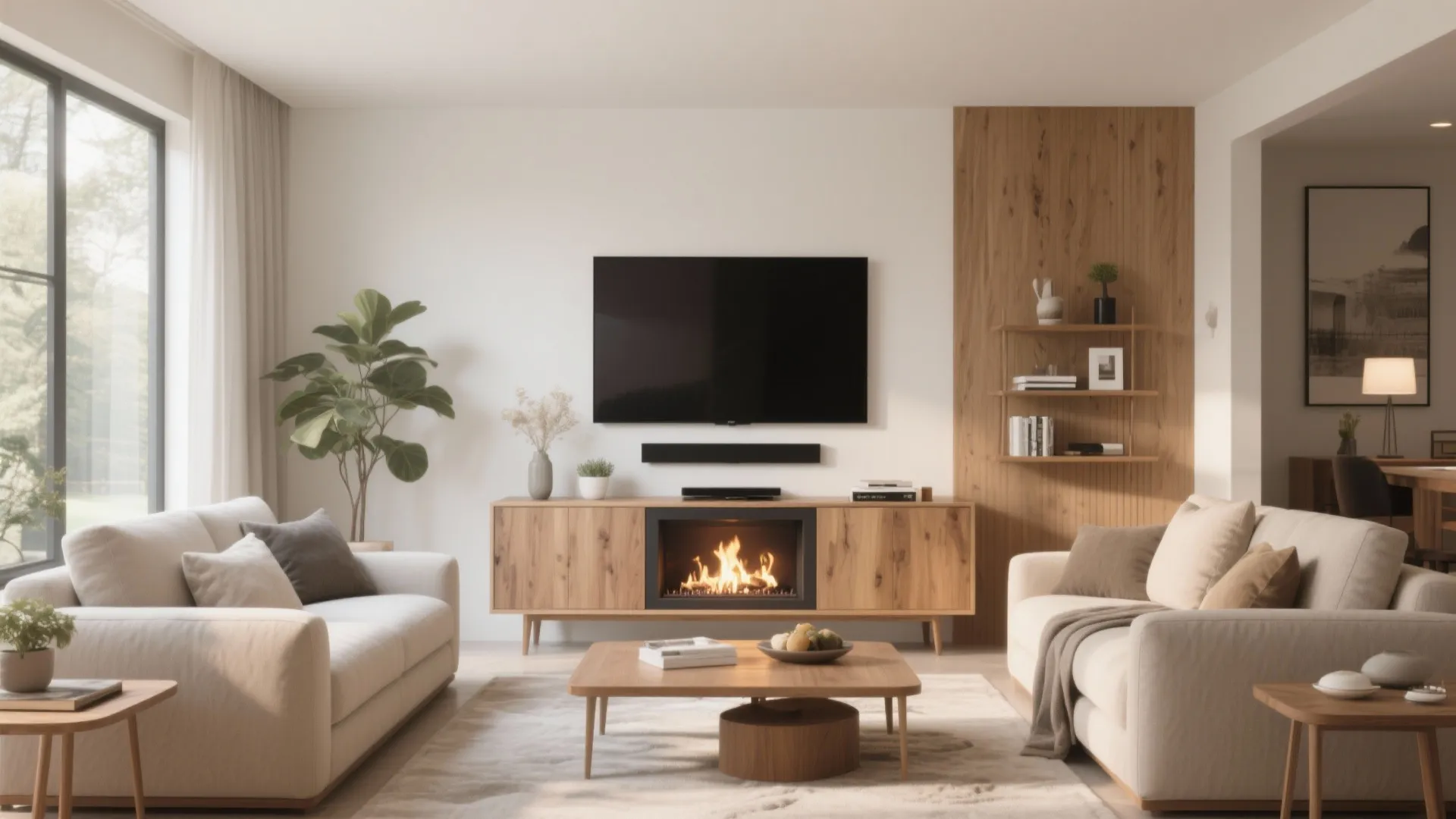 10 Fireplace TV Stand Living Room Ideas