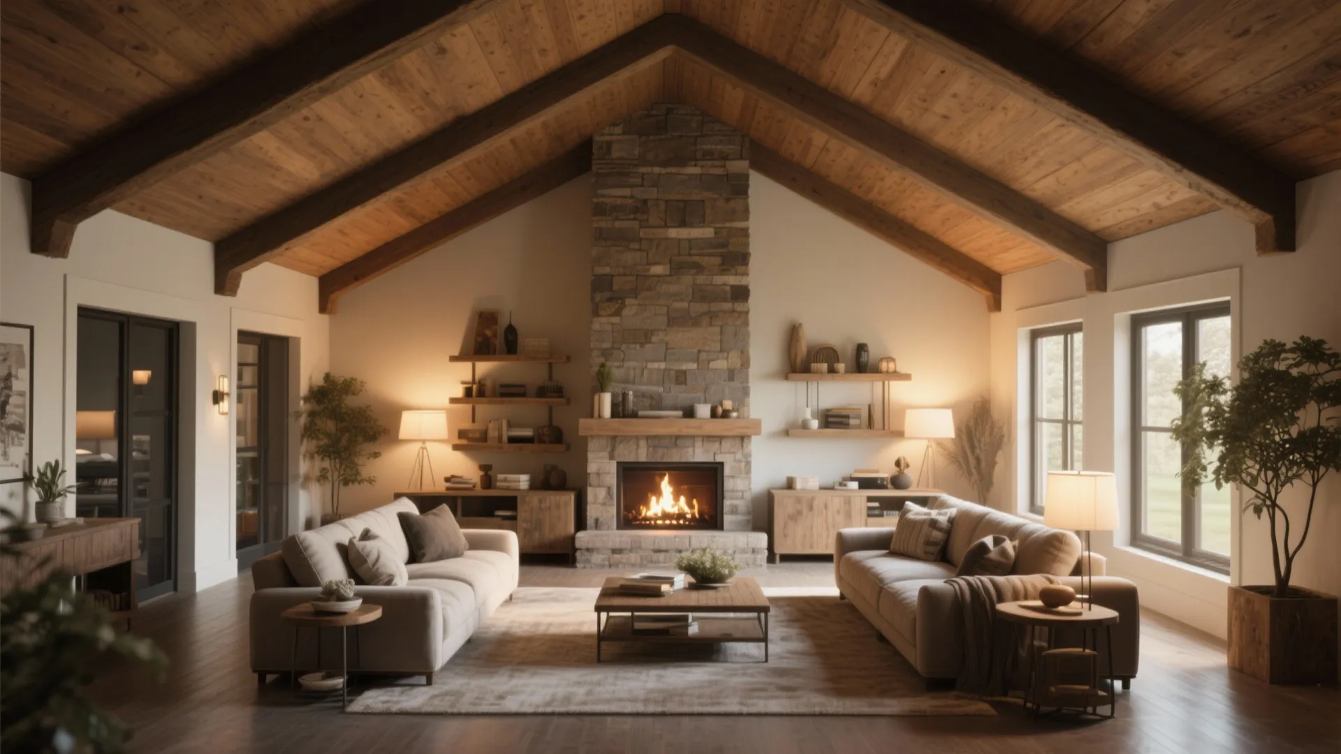 9. Cozy Fireplace Centerpiece