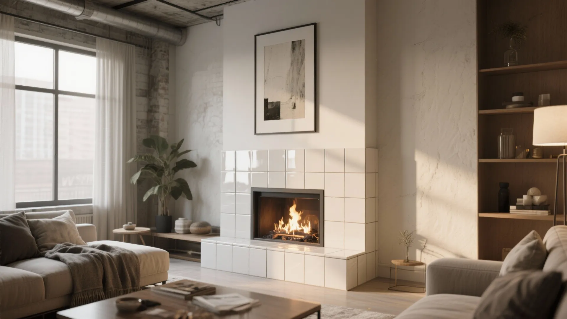 Fireplace wrap at half height