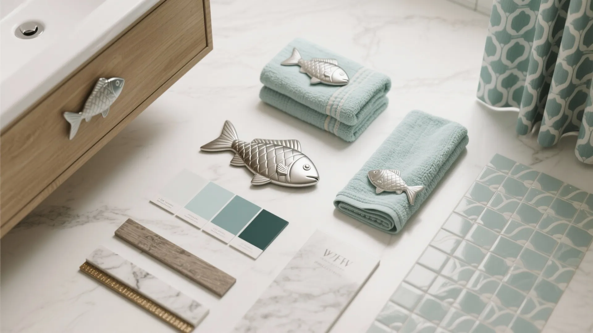 4. Subtle Fish Motifs in Hardware and Textiles