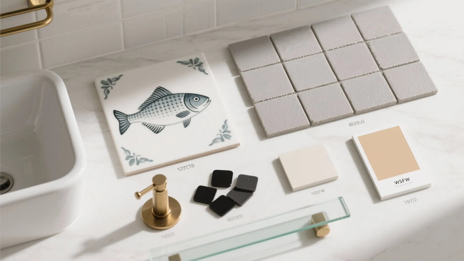 Playful Fish Print Accent Niche