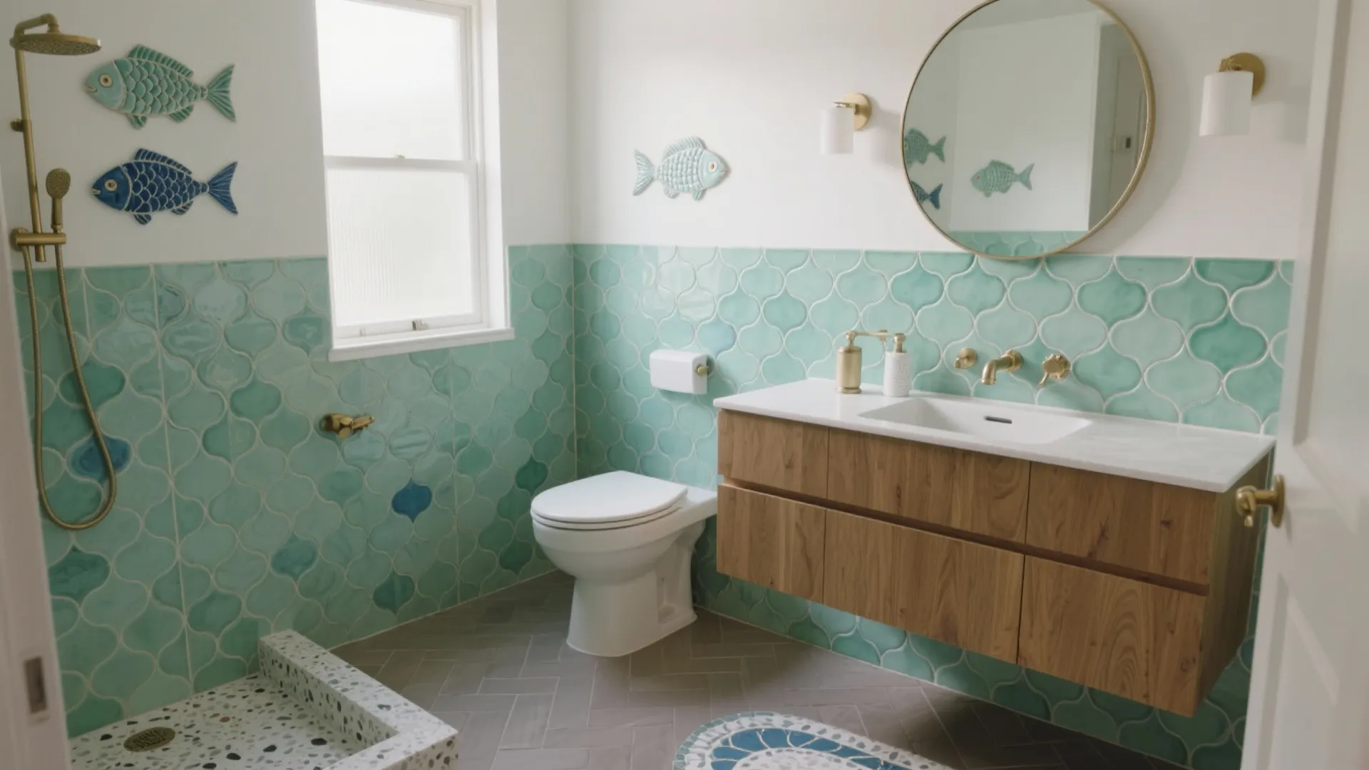 5 bathroom tiles design ideas with a “fish” twist