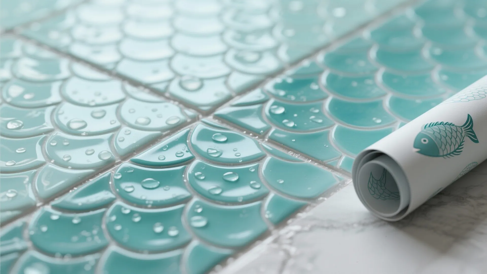 2) Scale it up: fish-scale tile or a subtle print