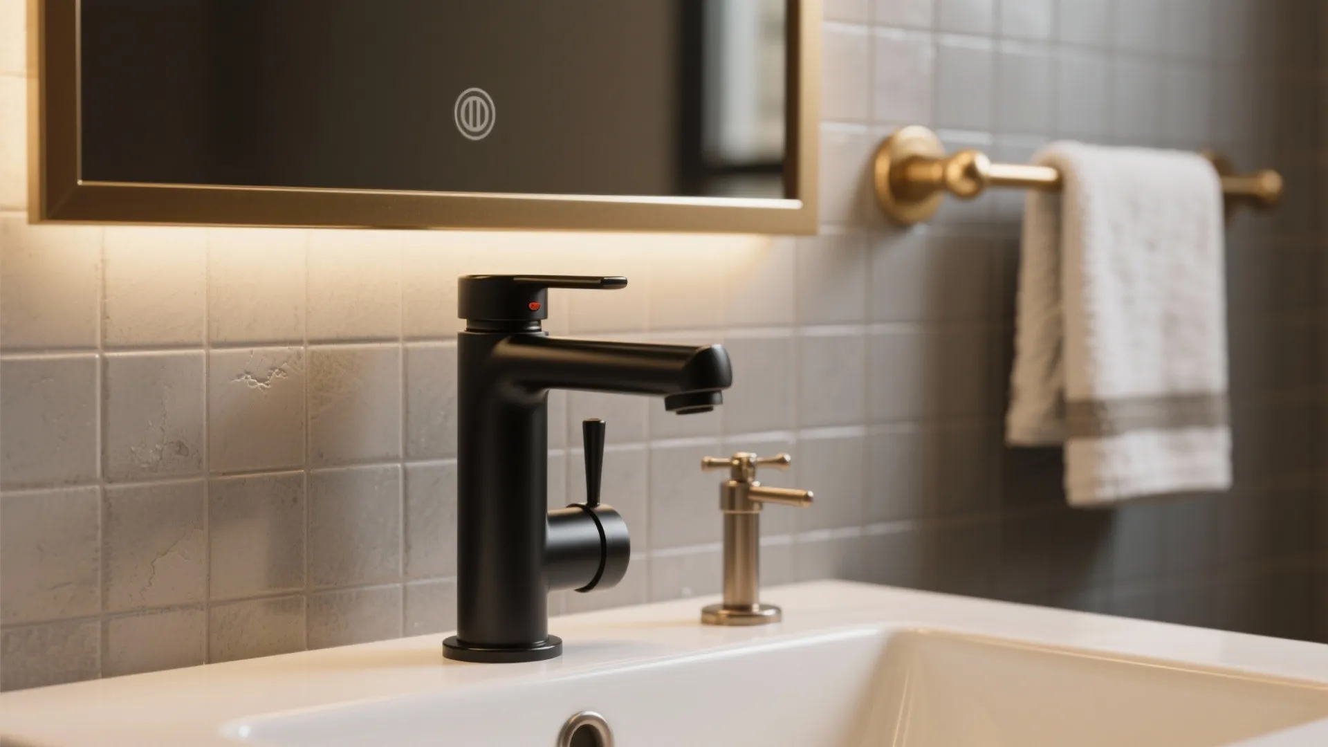 5. Matte Fixtures and Warm Metal Accents