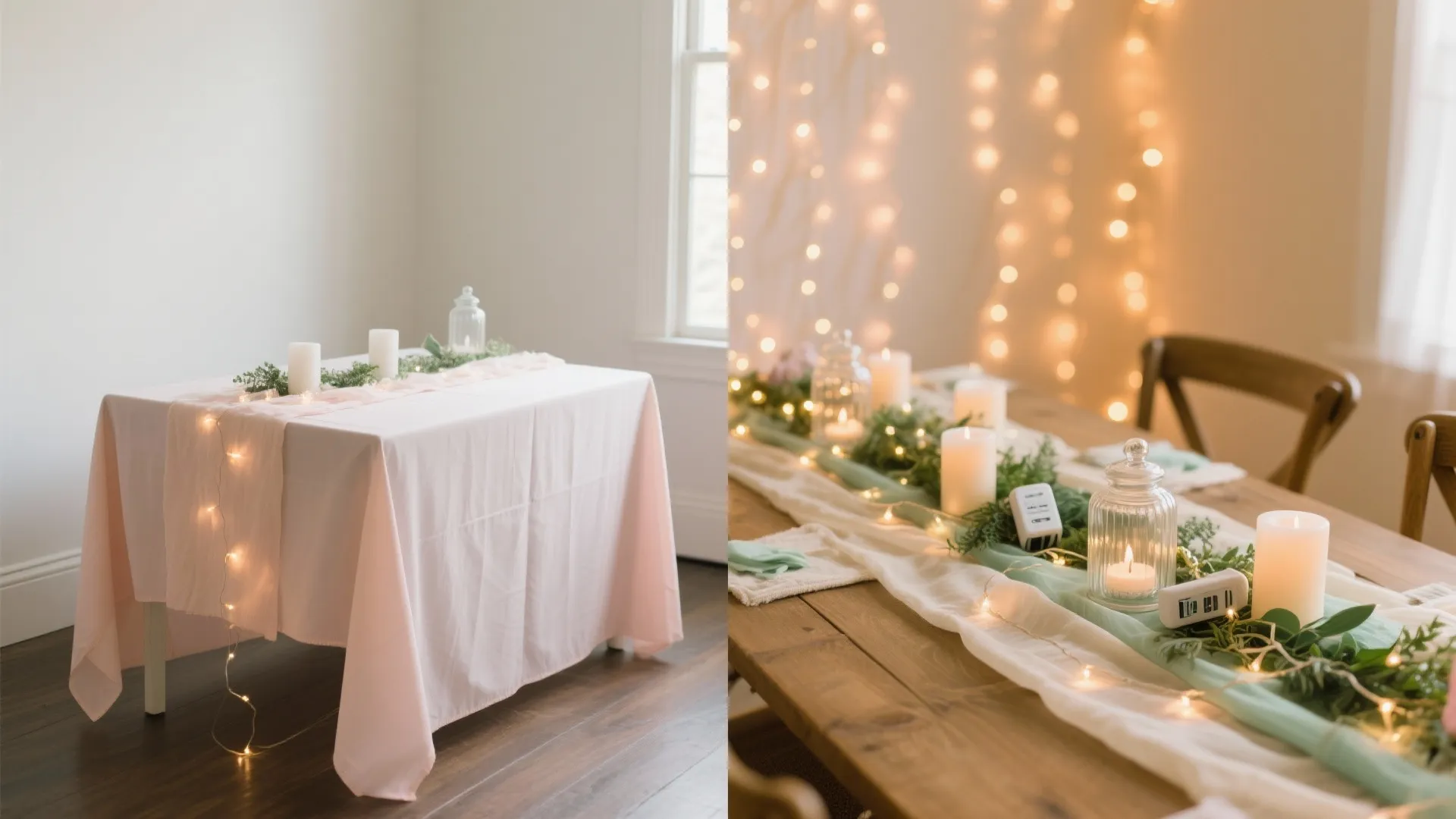 Flameless Glow: Fairy Lights and LED Candles