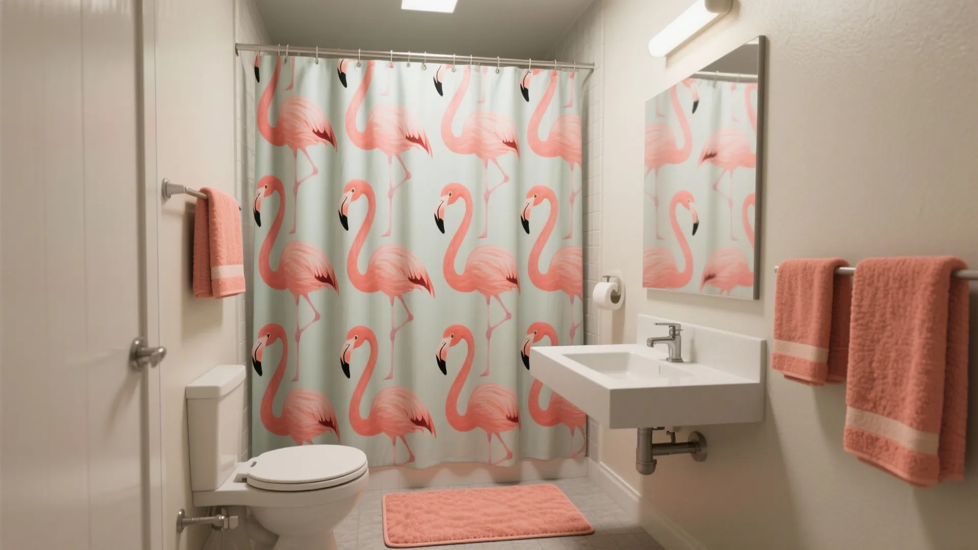 Flamingo Shower Curtain Statement